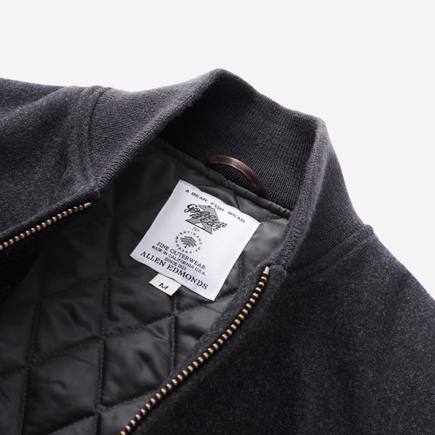 Zip Up Varsity Jacket by Golden Bear - Charcoal