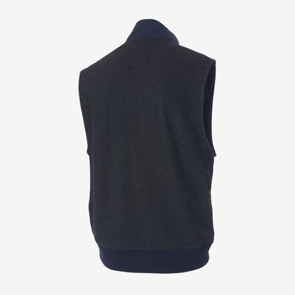 Dylan Mixed Media Vest - Navy