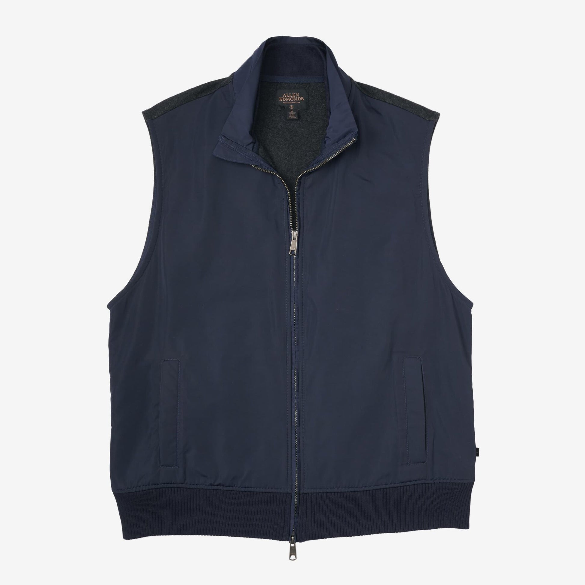 Dylan Mixed Media Vest - Navy