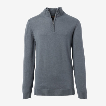 Carlton Merino Wool Half-Zip Sweater - Slate Grey