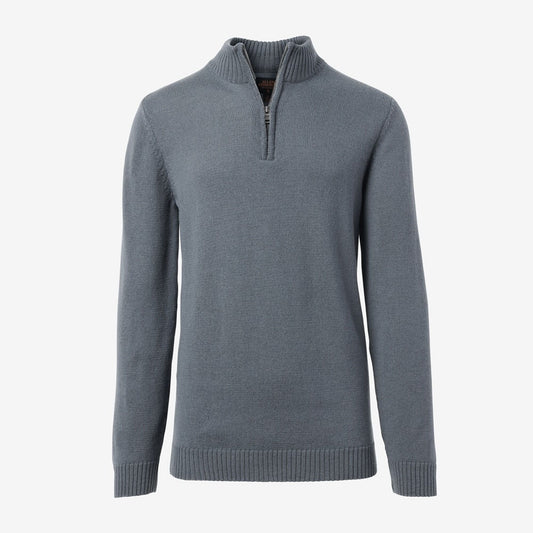Carlton Merino Wool Half-Zip Sweater - Slate Grey