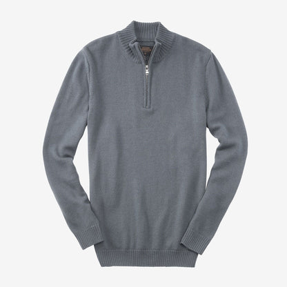 Carlton Merino Wool Half-Zip Sweater - Slate Grey