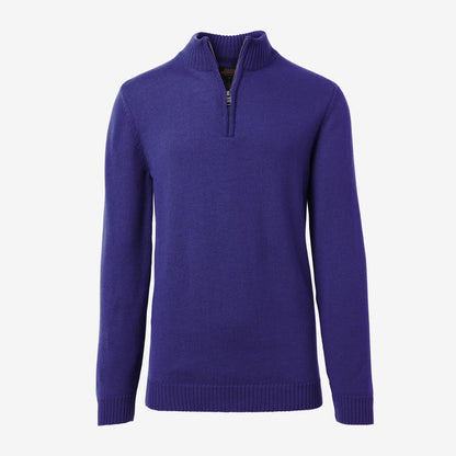 Carlton Merino Wool Half-Zip Sweater - Cobalt Blue