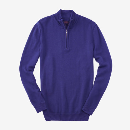 Carlton Merino Wool Half-Zip Sweater - Cobalt Blue