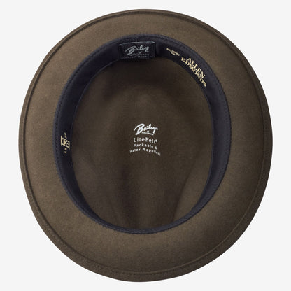 Allen Street Snap Brim Wool Fedora Hat by Bailey - Olive