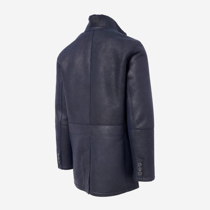 Shearling Hip Coat - Midnight Navy