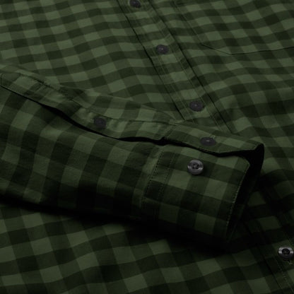 Gingham Cotton Sport Shirt - Olive