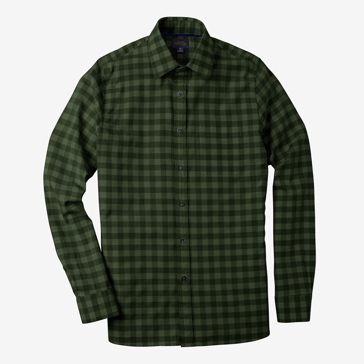 Gingham Cotton Sport Shirt - Olive