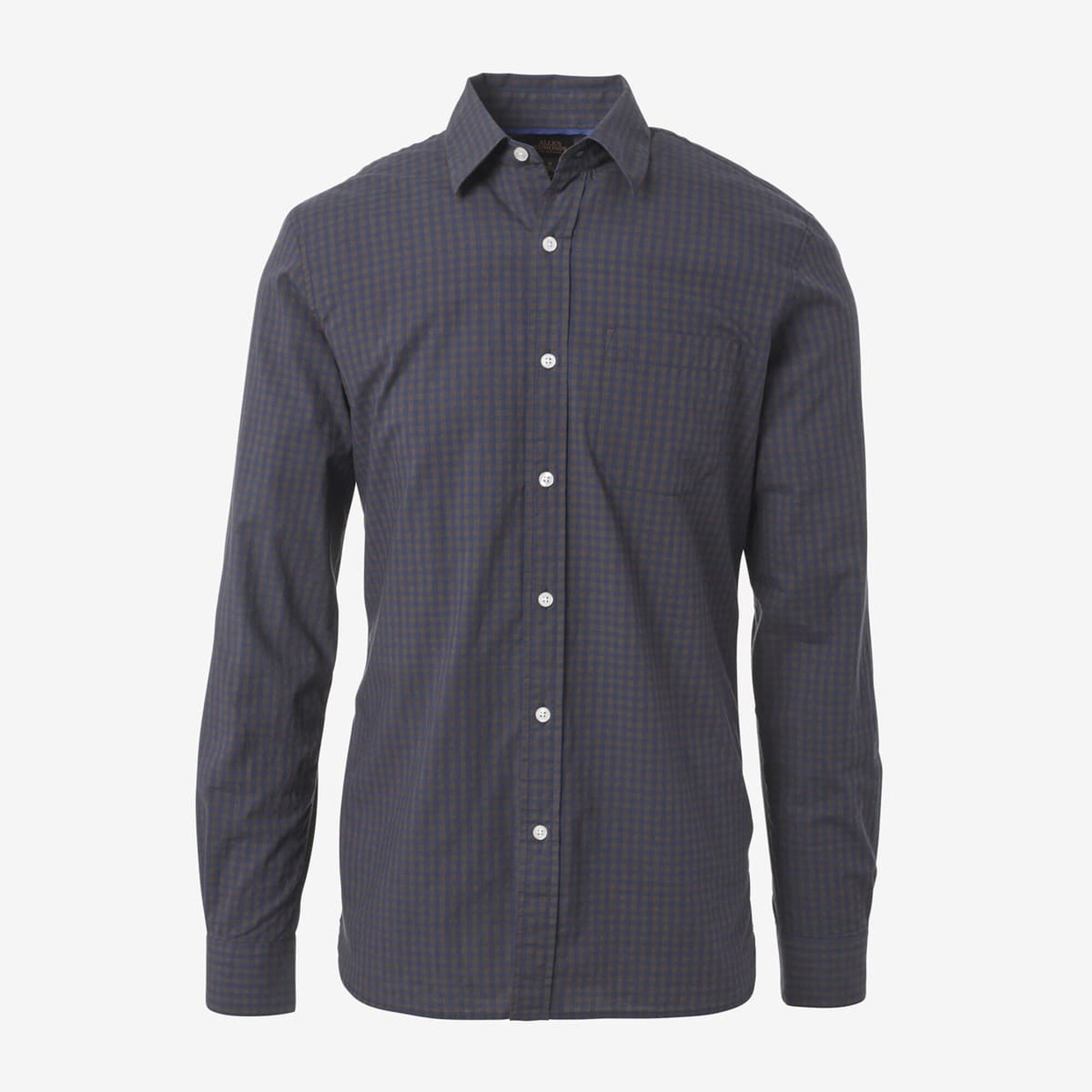 Gingham Cotton Sport Shirt - Blue