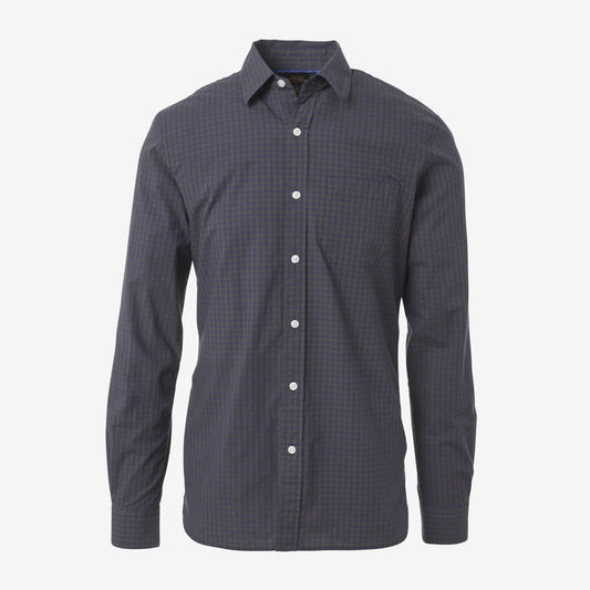 Gingham Cotton Sport Shirt - Blue