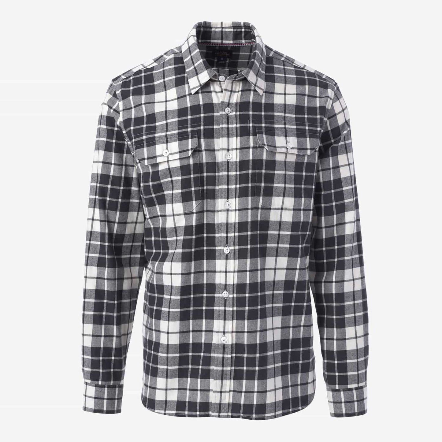 Plaid Cotton Work Shirt - Black and White