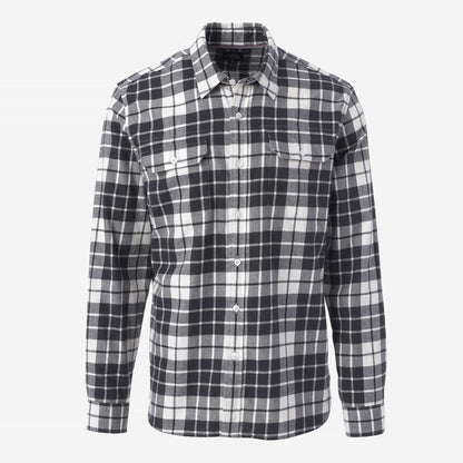 Plaid Cotton Work Shirt - Black and White