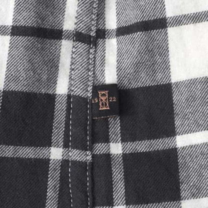 Plaid Cotton Work Shirt - Black and White