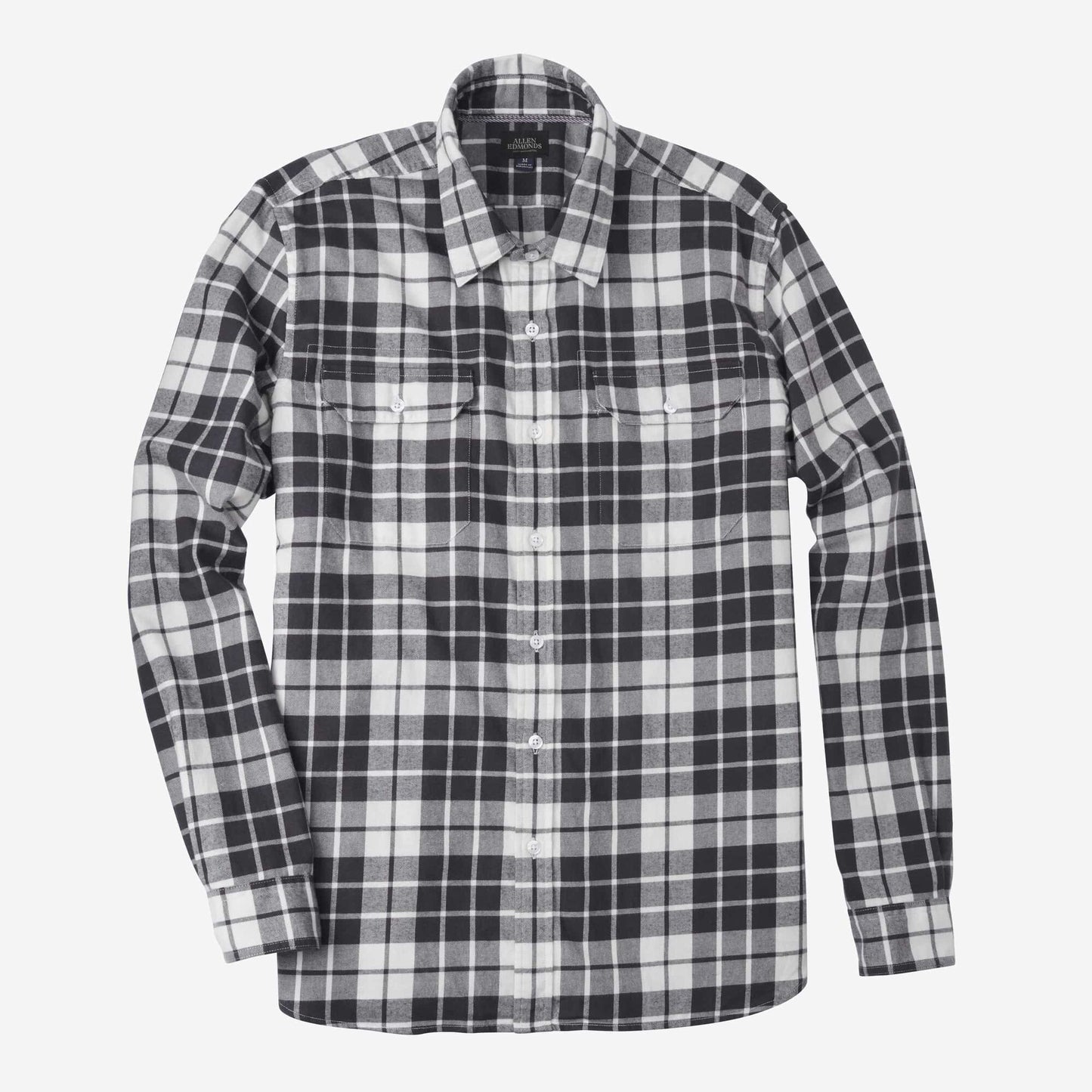 Plaid Cotton Work Shirt - Black and White