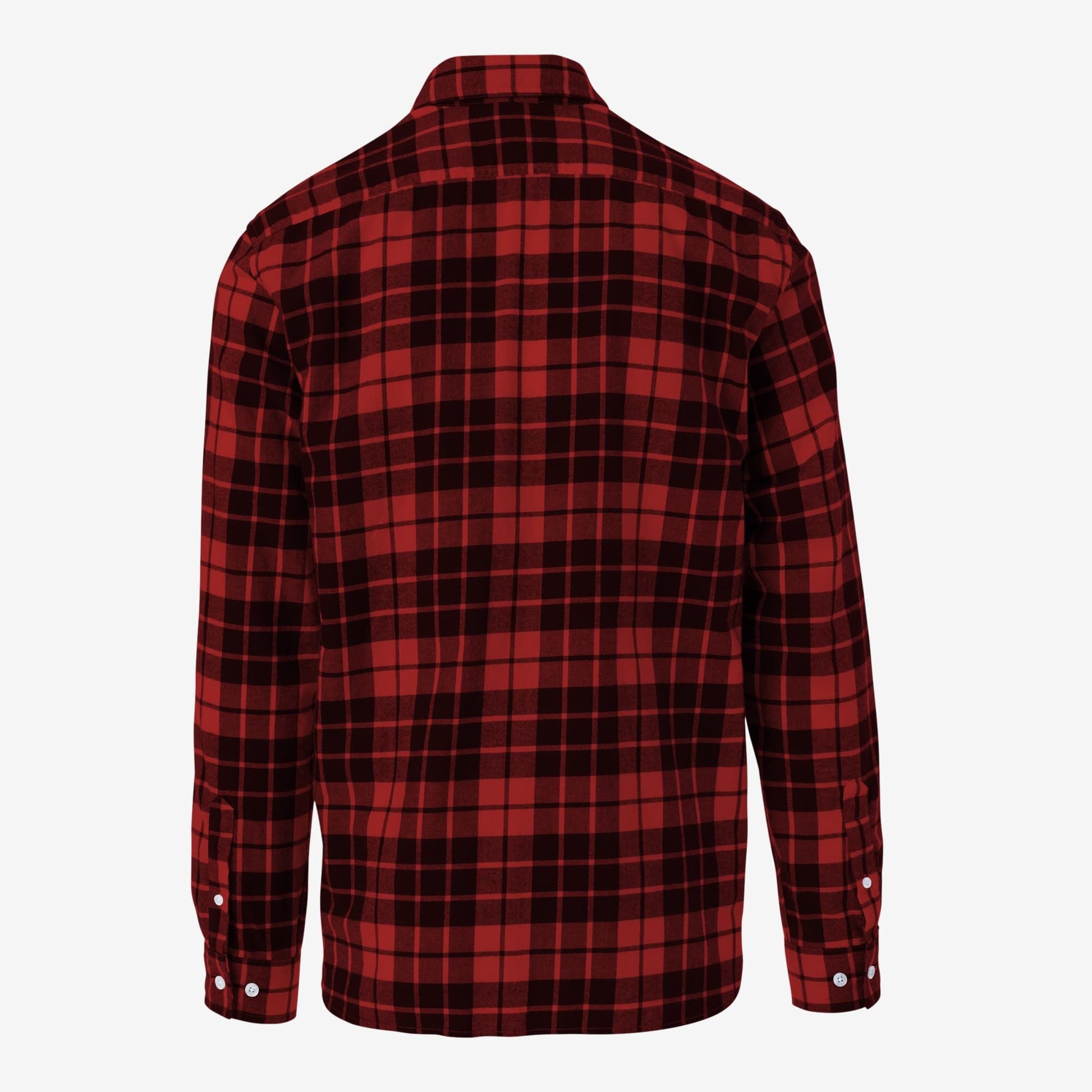 Plaid Cotton Work Shirt - Red and Black