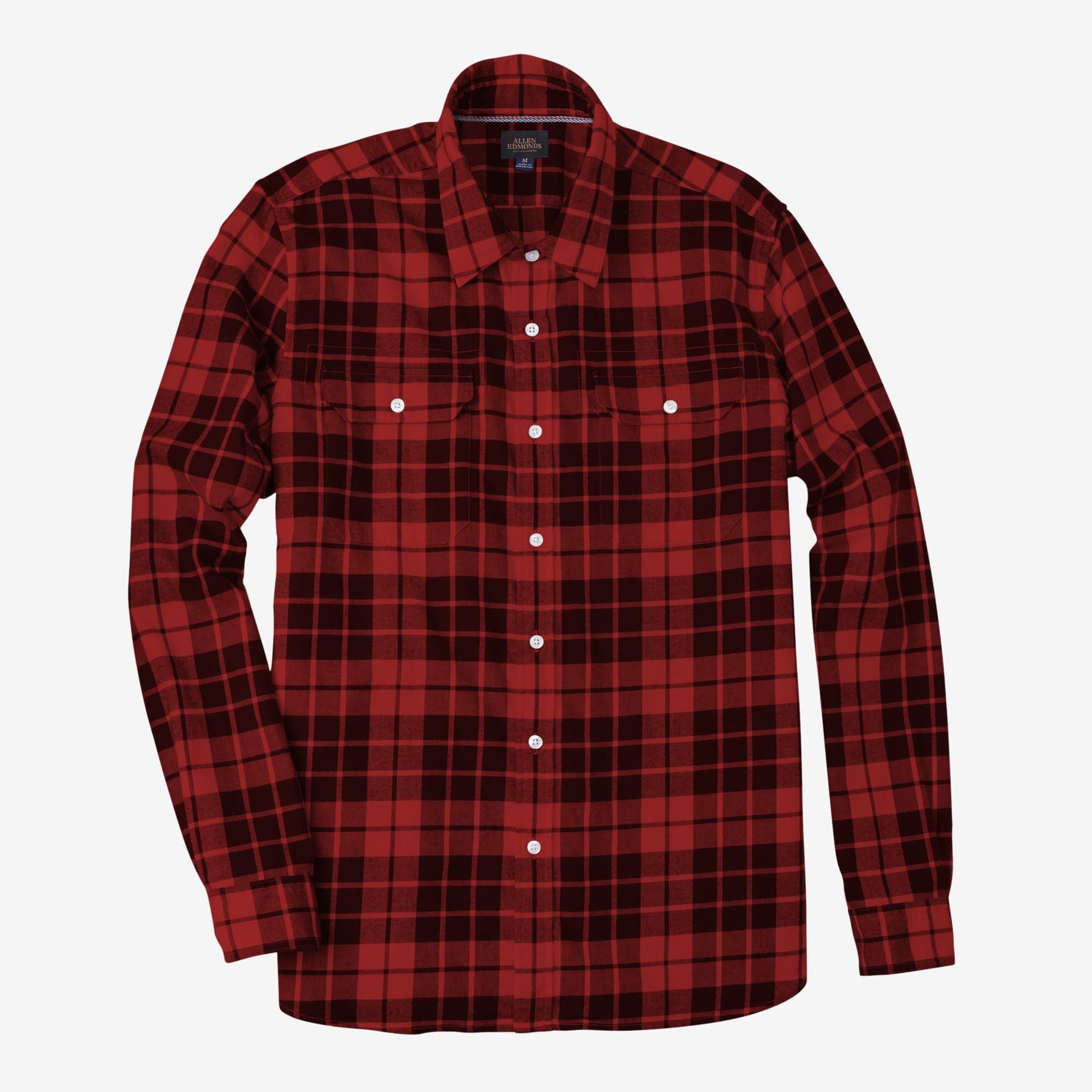 Plaid Cotton Work Shirt - Red and Black