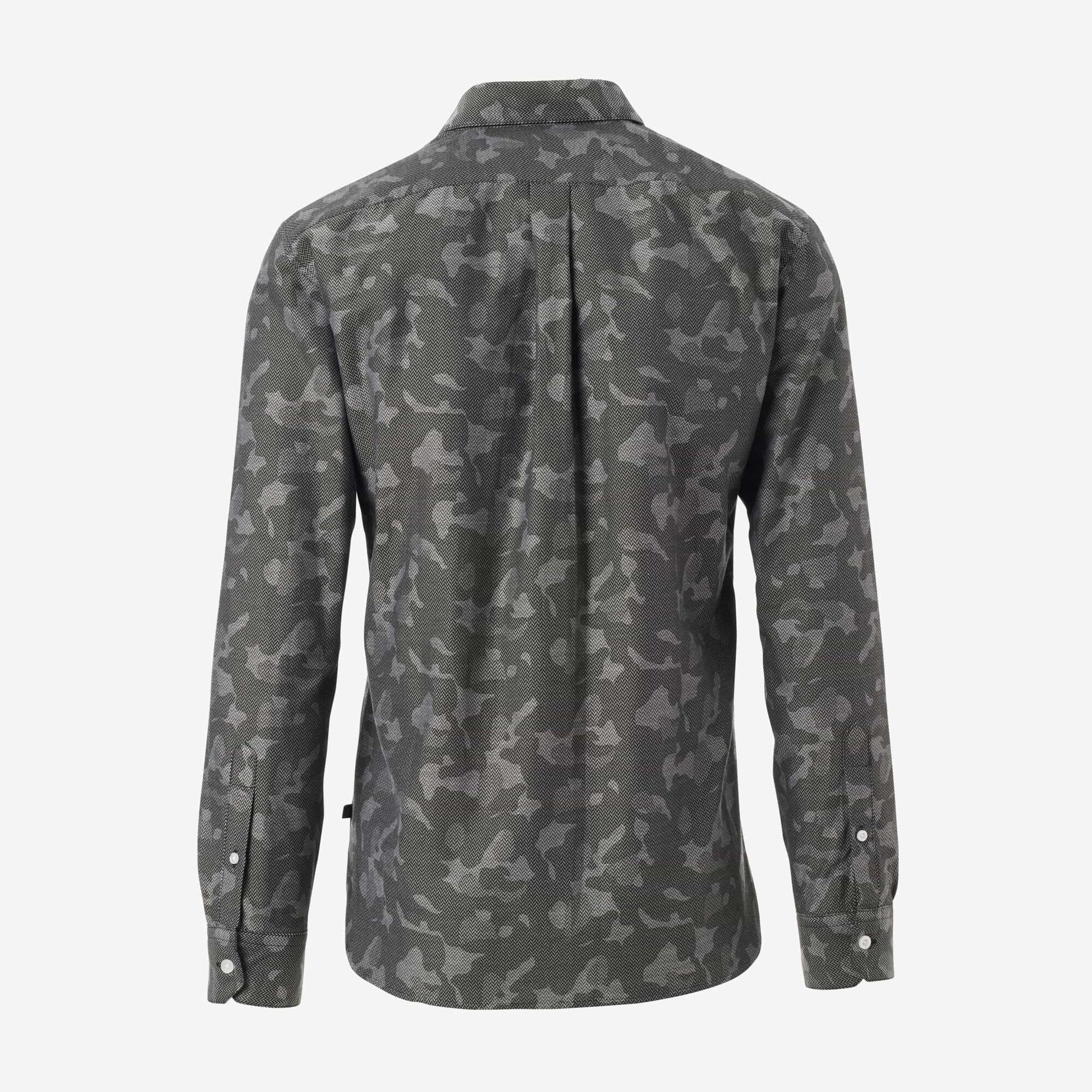 Herringbone Cotton Sport Shirt - Camo