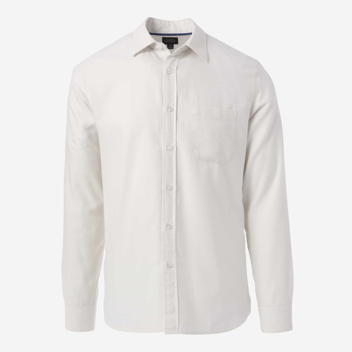 Herringbone Cotton Sport Shirt - Ivory