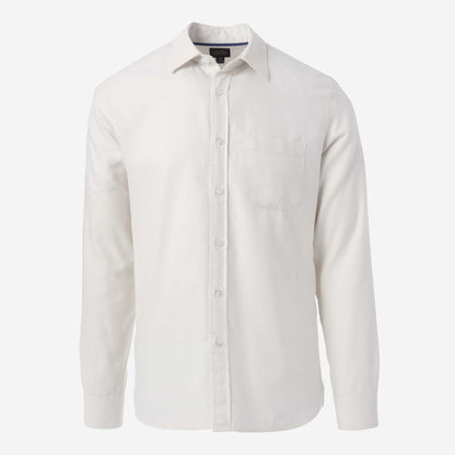 Herringbone Cotton Sport Shirt - Ivory