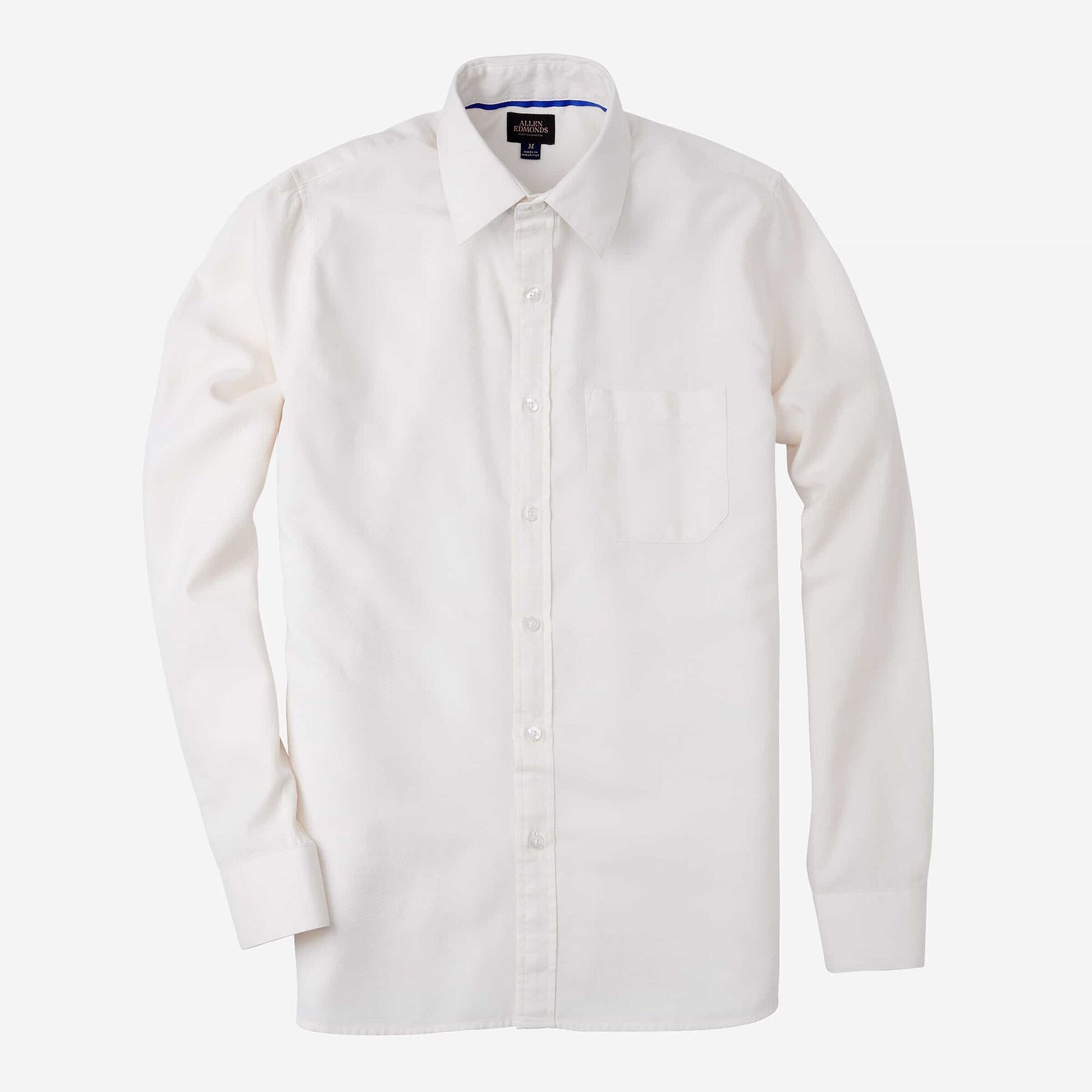 Herringbone Cotton Sport Shirt - Ivory