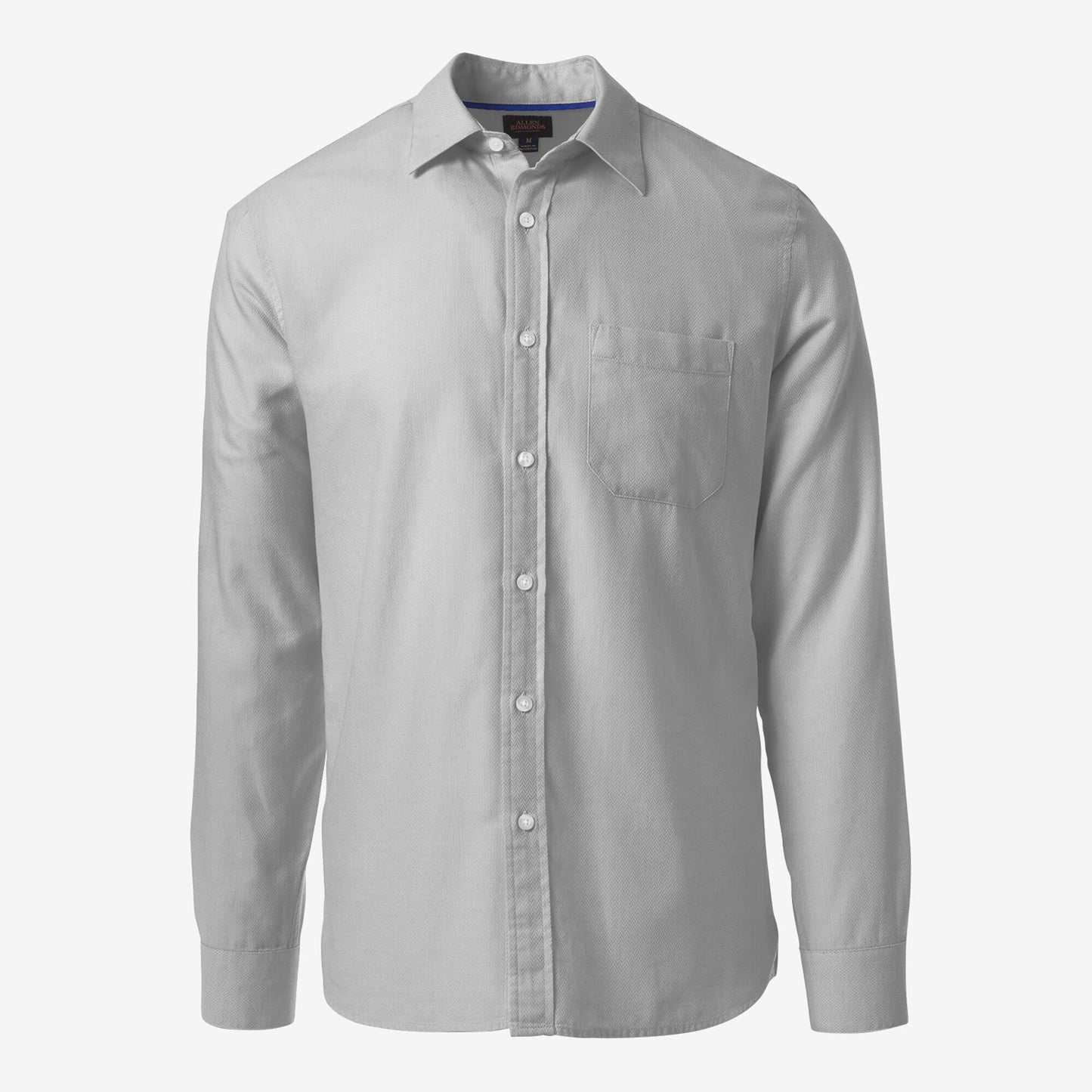 Herringbone Cotton Sport Shirt - Silver