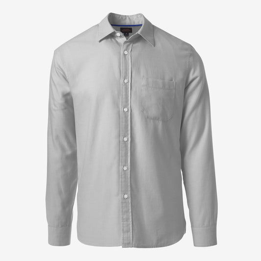 Herringbone Cotton Sport Shirt - Silver