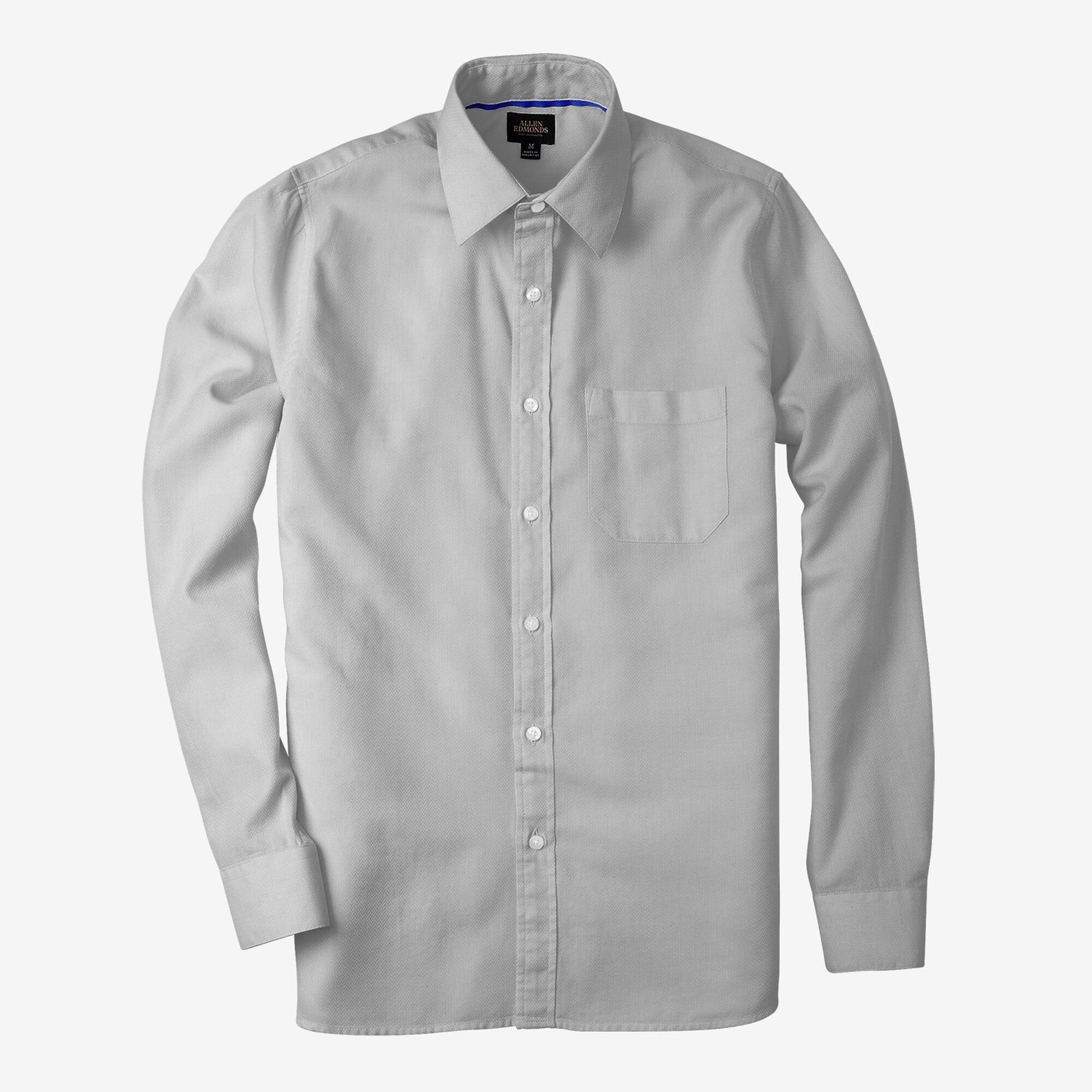 Herringbone Cotton Sport Shirt - Silver