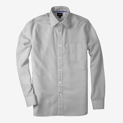 Herringbone Cotton Sport Shirt - Silver