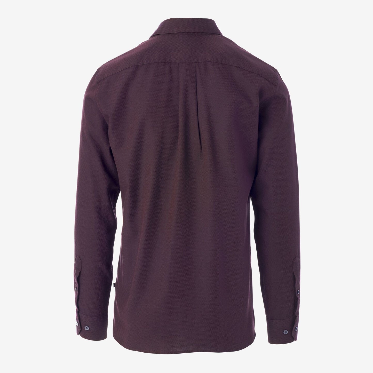 Burgundy Herringbone Cotton Sport Shirt - Burgundy
