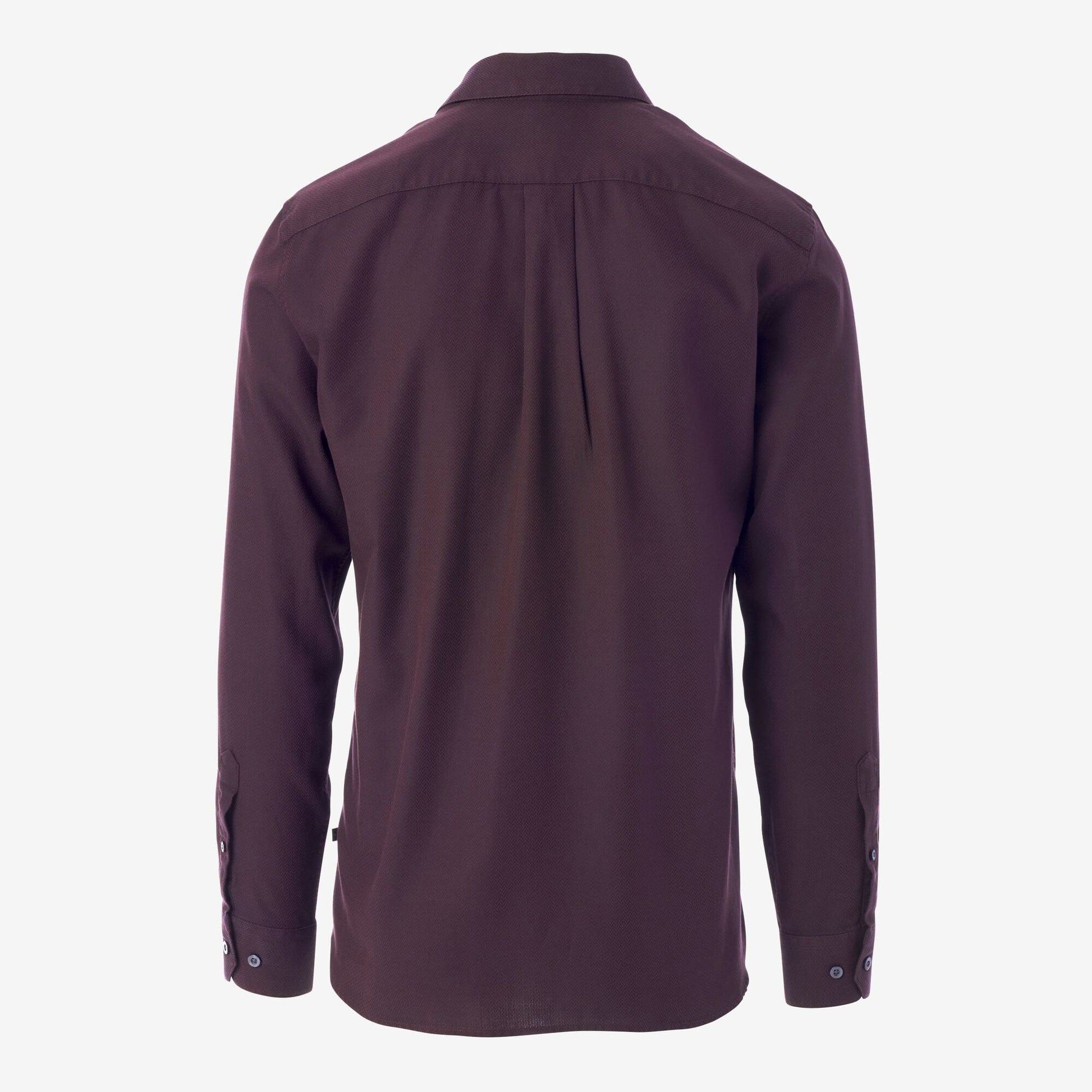 Burgundy Herringbone Cotton Sport Shirt - Burgundy