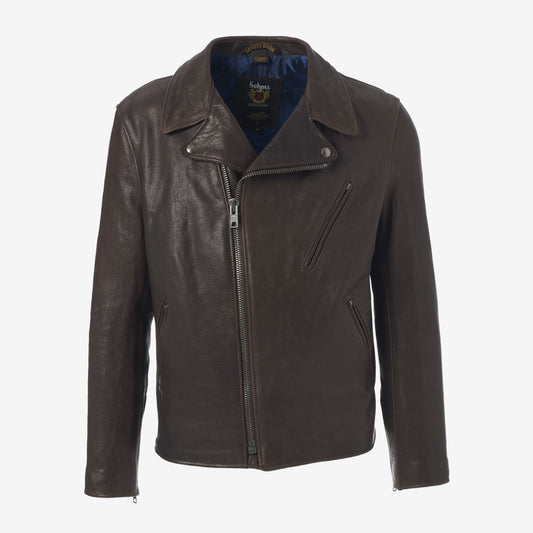 Leather Moto Jacket - Brown