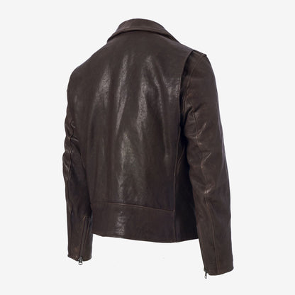 Leather Moto Jacket - Brown