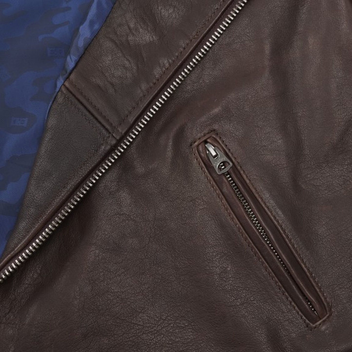 Leather Moto Jacket - Brown