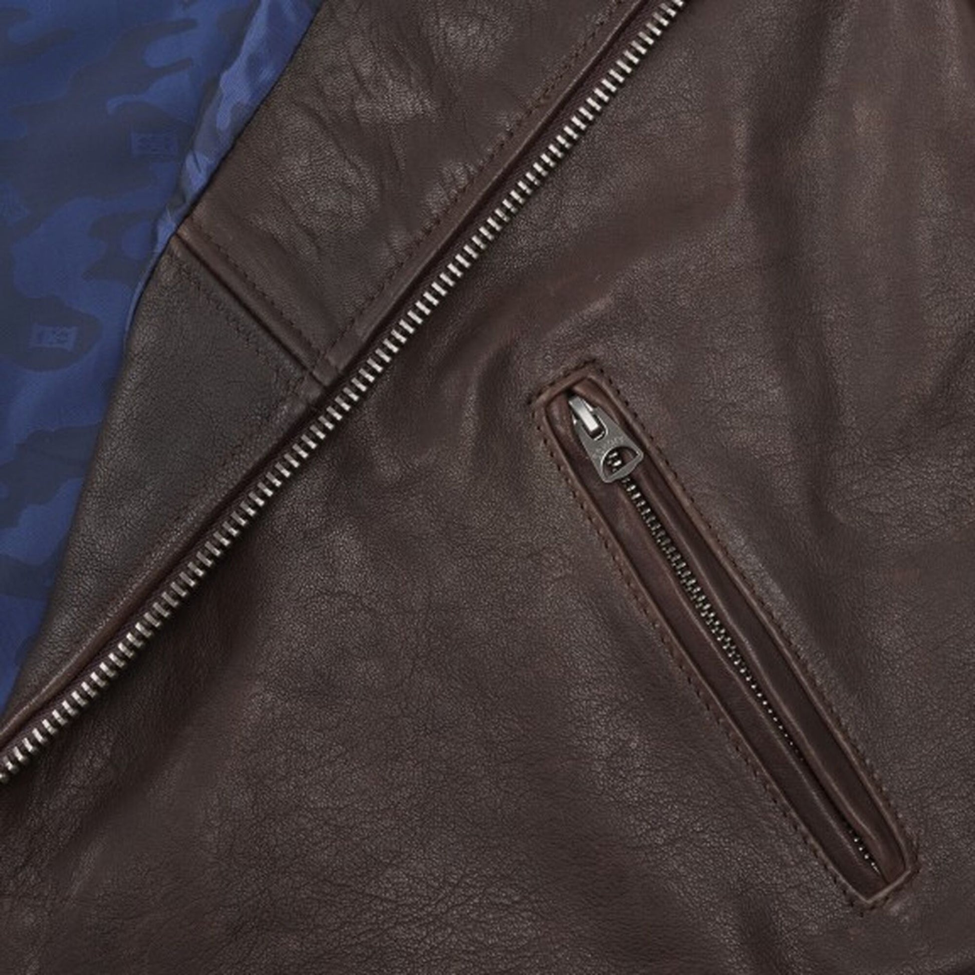 Leather Moto Jacket - Brown
