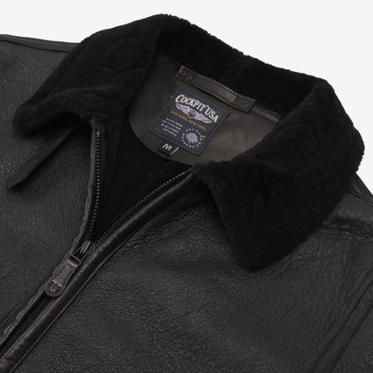 B-6 Sheepskin Jacket by Cockpit USA - Black
