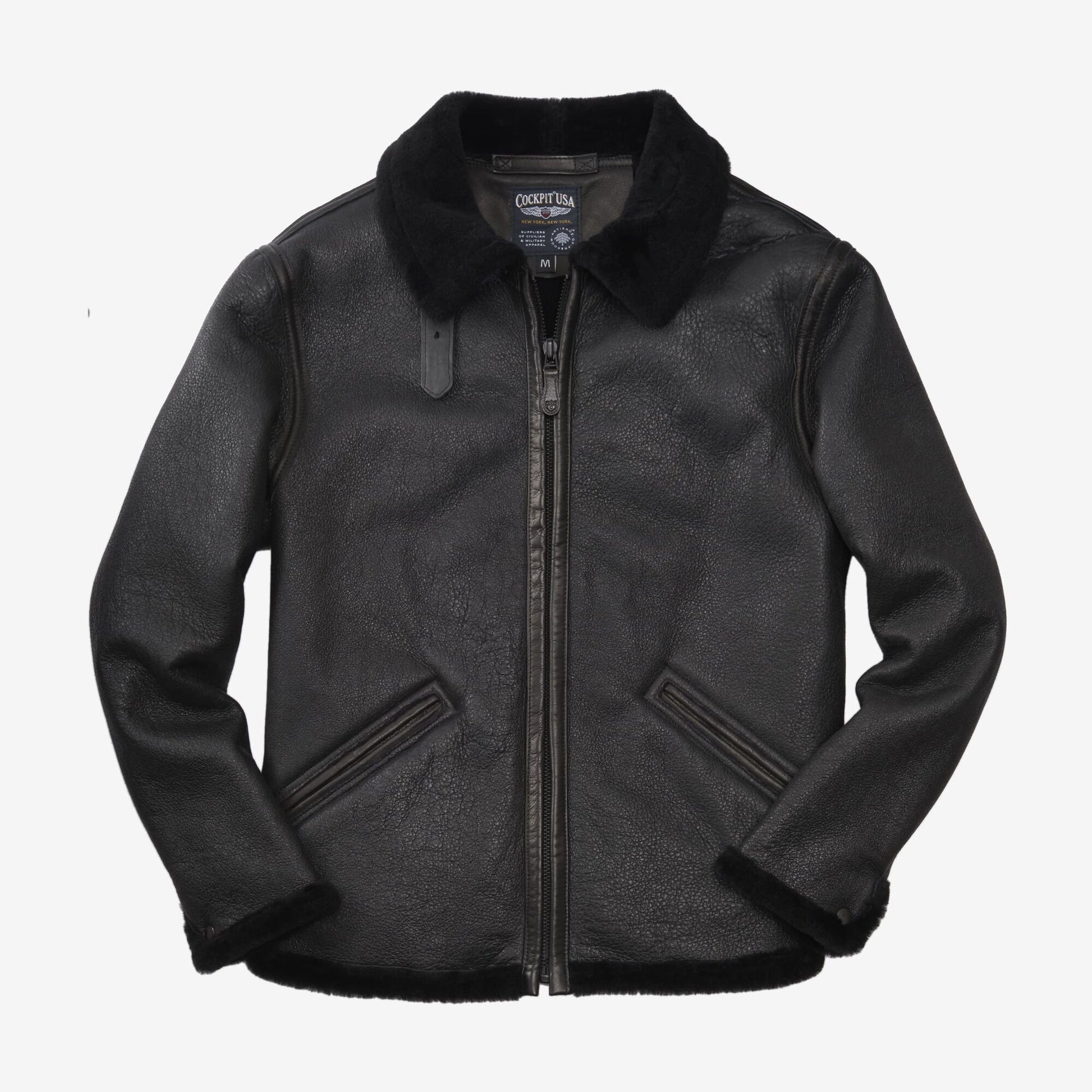 B-6 Sheepskin Jacket by Cockpit USA - Black