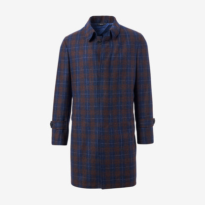 Dean Plaid Wool Topcoat by Southwick - Red and Navy