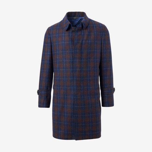 Dean Plaid Wool Topcoat by Southwick - Red and Navy