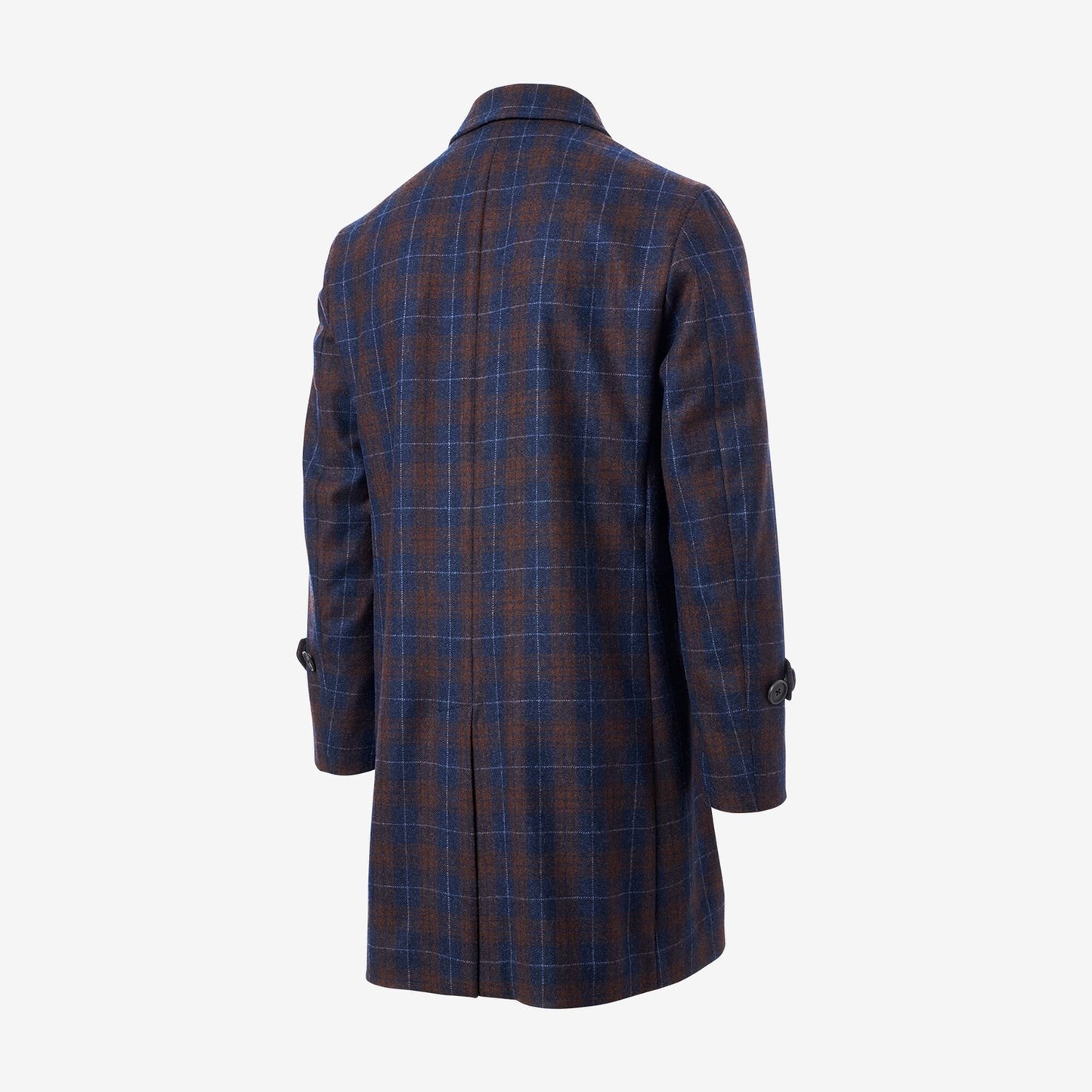 Dean Plaid Wool Topcoat by Southwick - Red and Navy