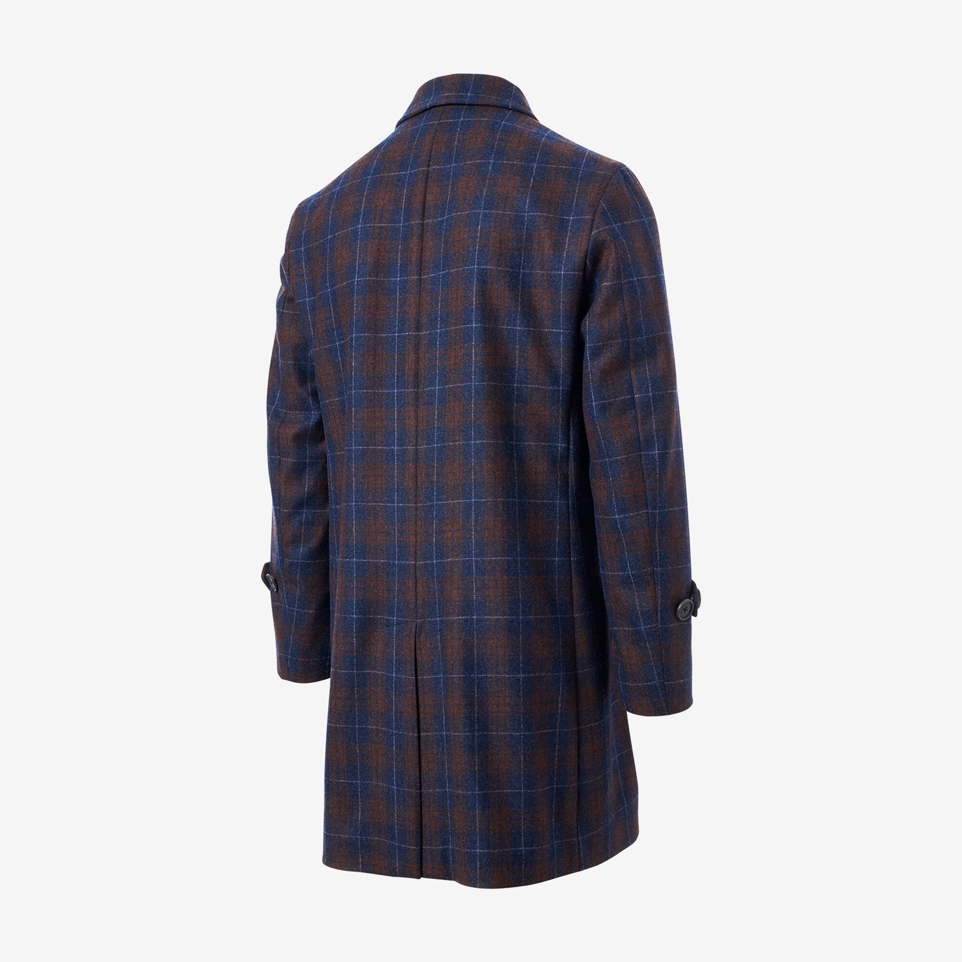 Dean Plaid Wool Topcoat by Southwick - Red and Navy