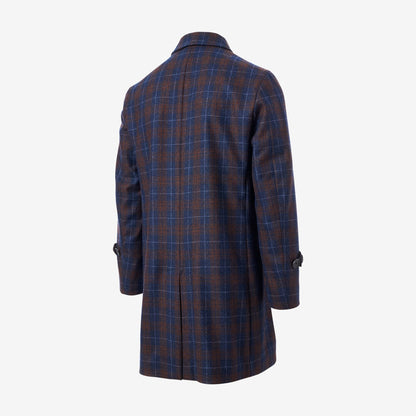 Dean Plaid Wool Topcoat by Southwick - Red and Navy