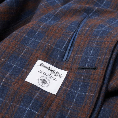 Dean Plaid Wool Topcoat by Southwick - Red and Navy