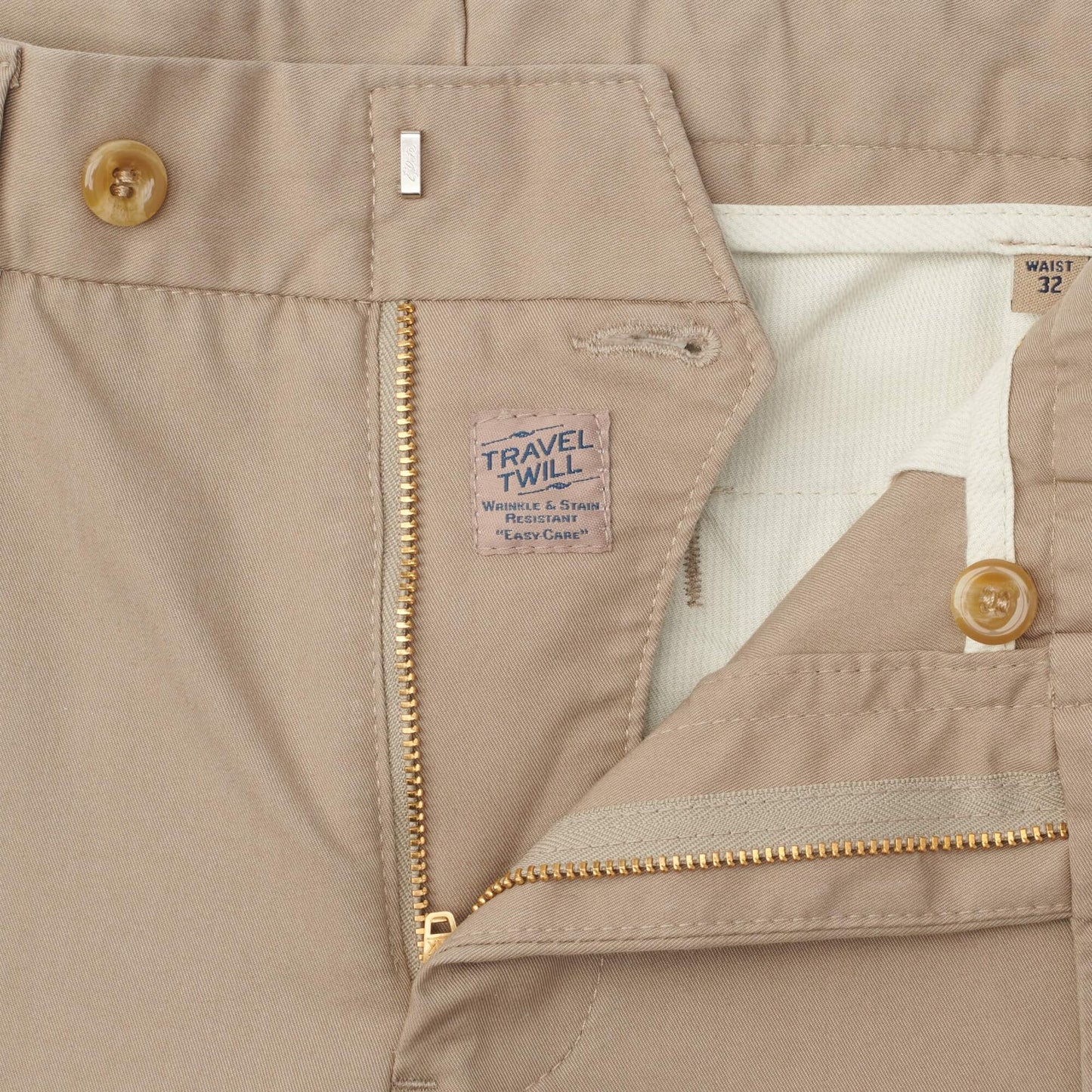 Straight Fit Travel Twill Pants - Khaki