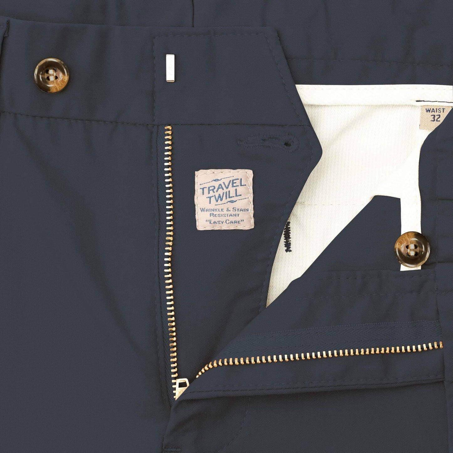 Straight Fit Travel Twill Pants - Navy