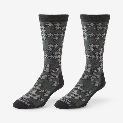 Merino Wool Pattern Boot Sock 3 Pack - Grey