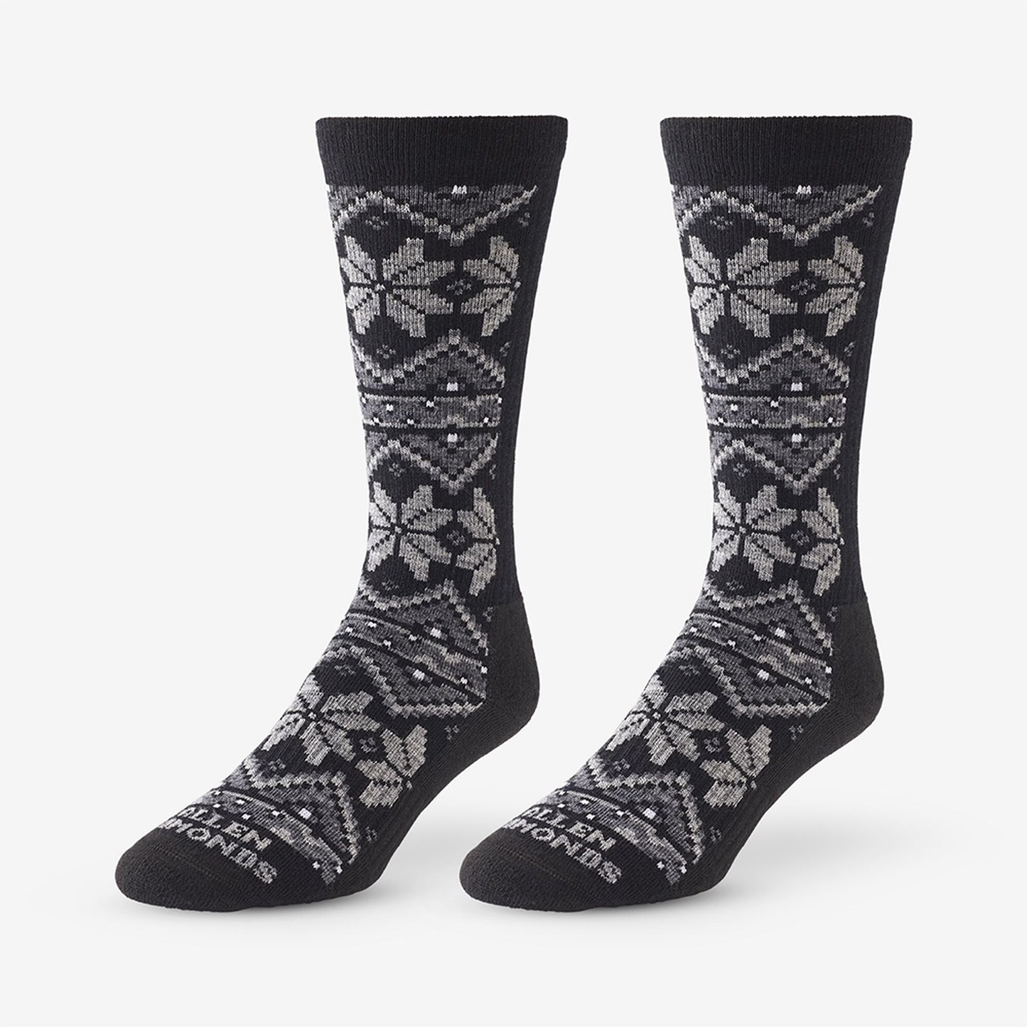 Merino Wool Pattern Boot Sock 3 Pack - Grey