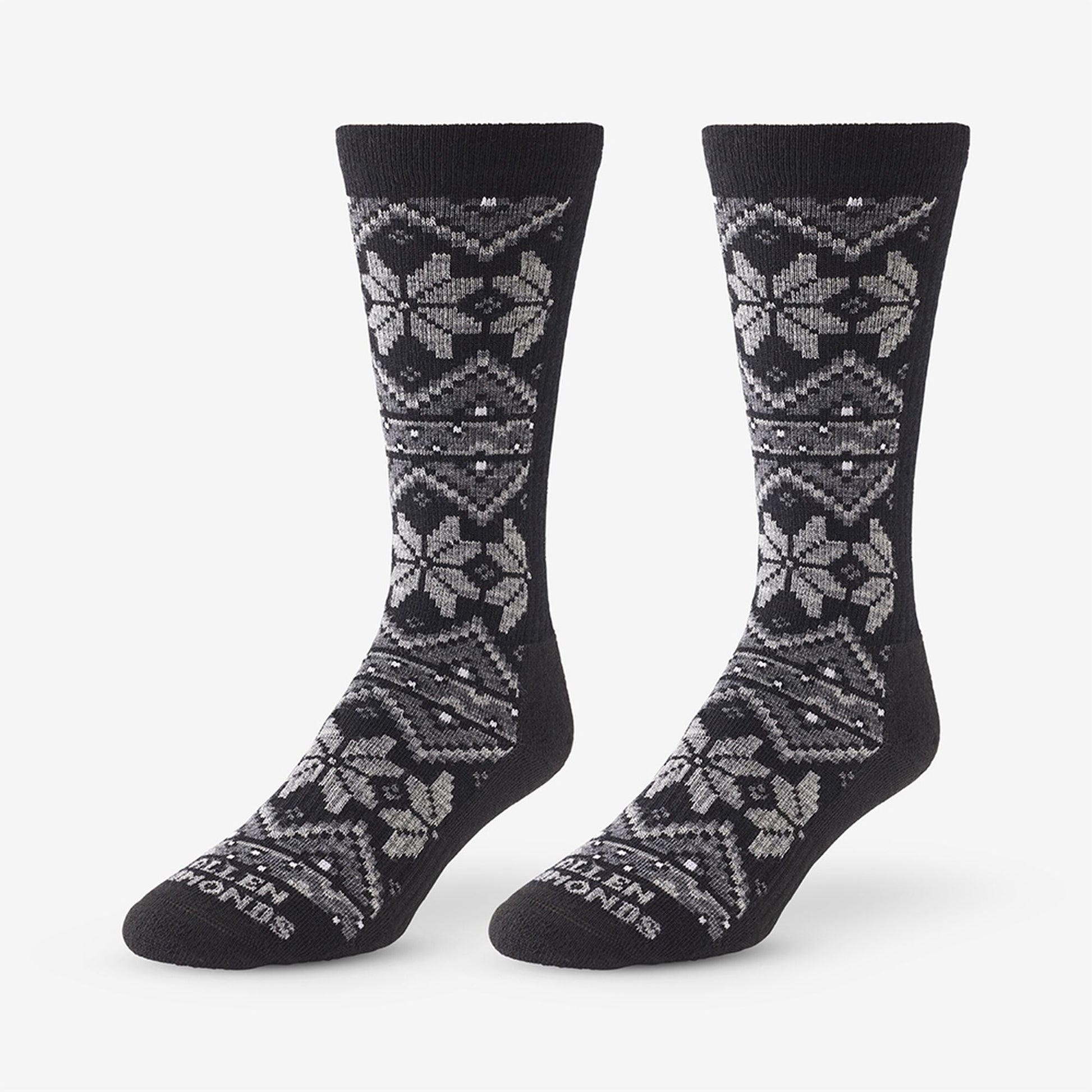 Merino Wool Pattern Boot Sock 3 Pack - Grey