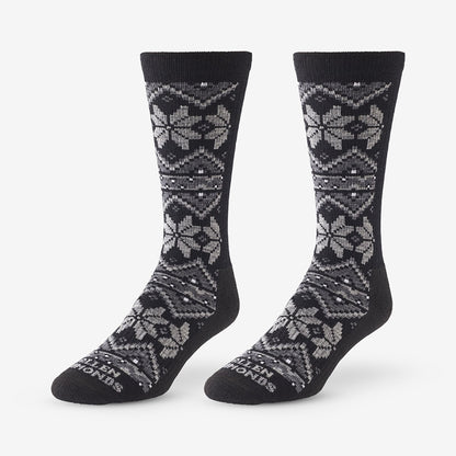 Merino Wool Pattern Boot Sock 3 Pack - Grey