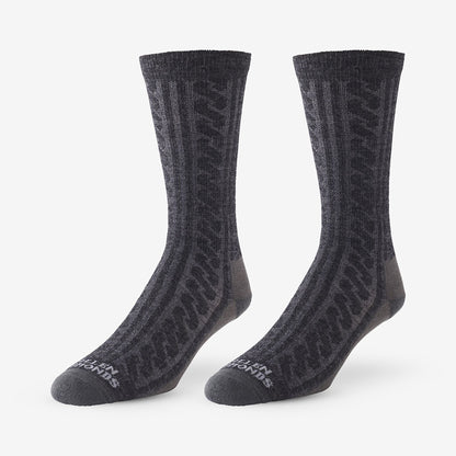 Merino Wool Pattern Boot Sock 3 Pack - Grey