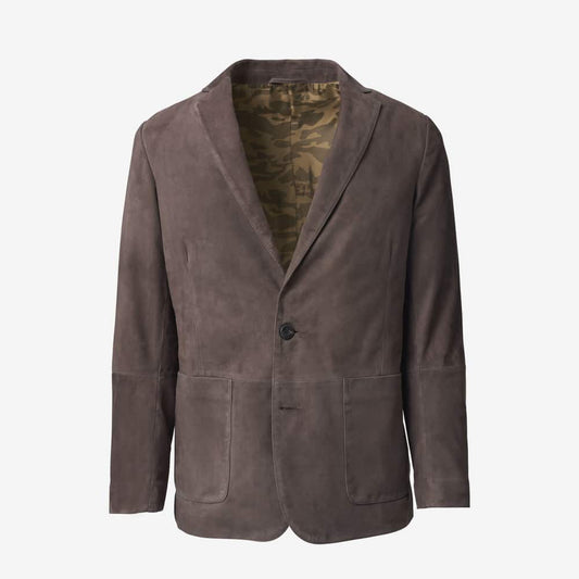 Goat Suede Blazer - Brown